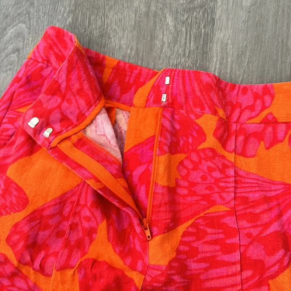 Scoop Linen High Waist Wide Leg Butterfly Colorful Pleated Pants Size Small - Picture 4 of 8